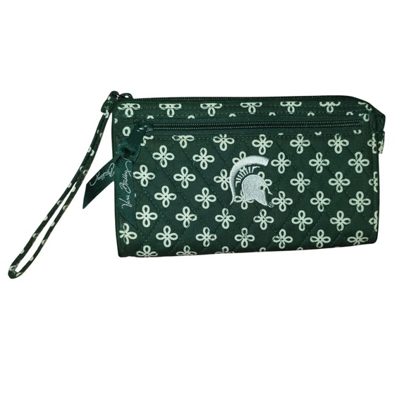 Vera Bradley Handbags - Vera Bradley Michigan State Spartans Green‎ Quilted Cotton Wristlet Wallet MSU